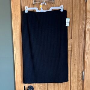 Sears Black Ribbed Pencil Skirt